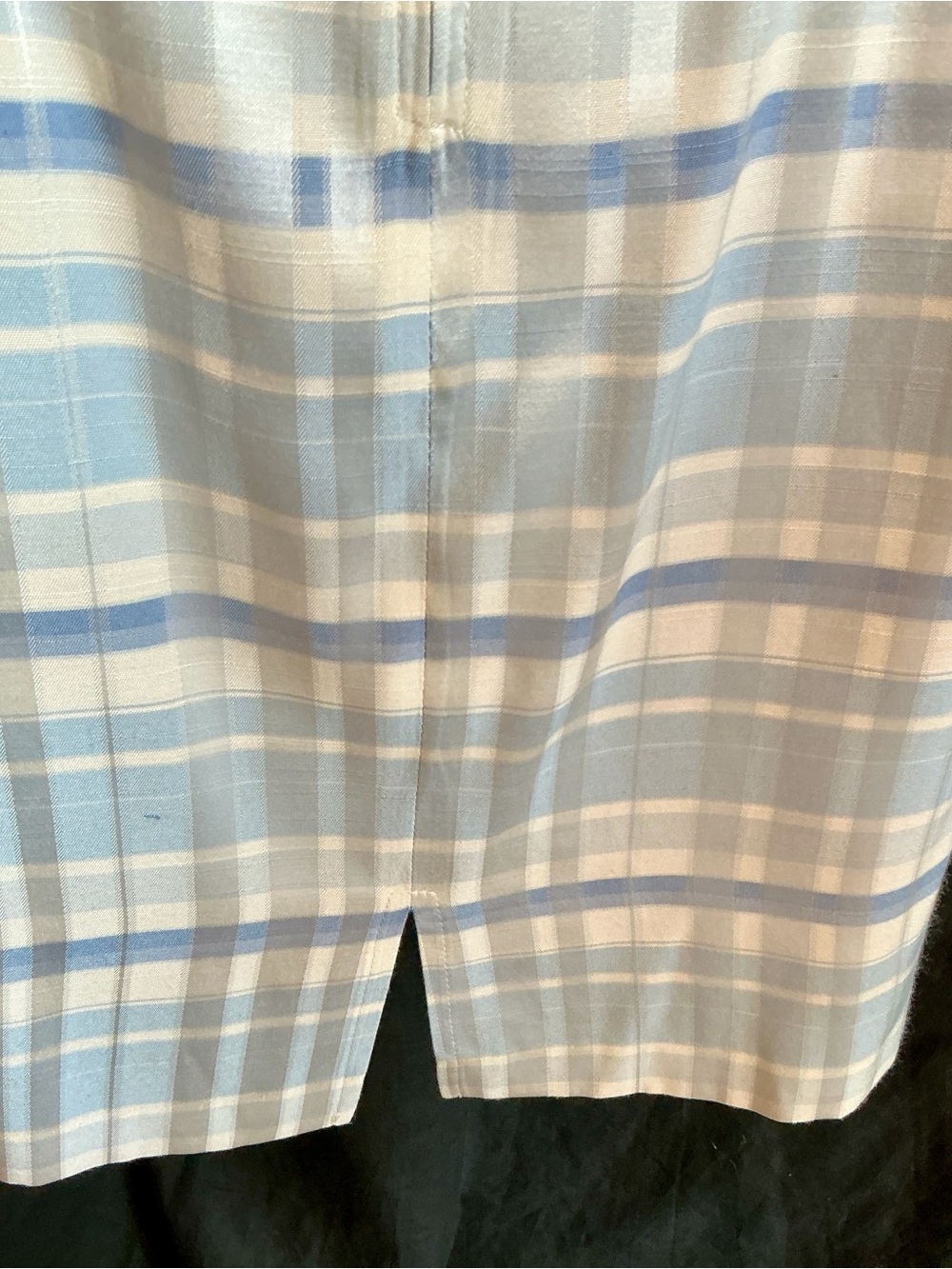 Jaclyn Smith Light Blue and White Plaid Sleeveless Shift Dress - Picture 5 of 7